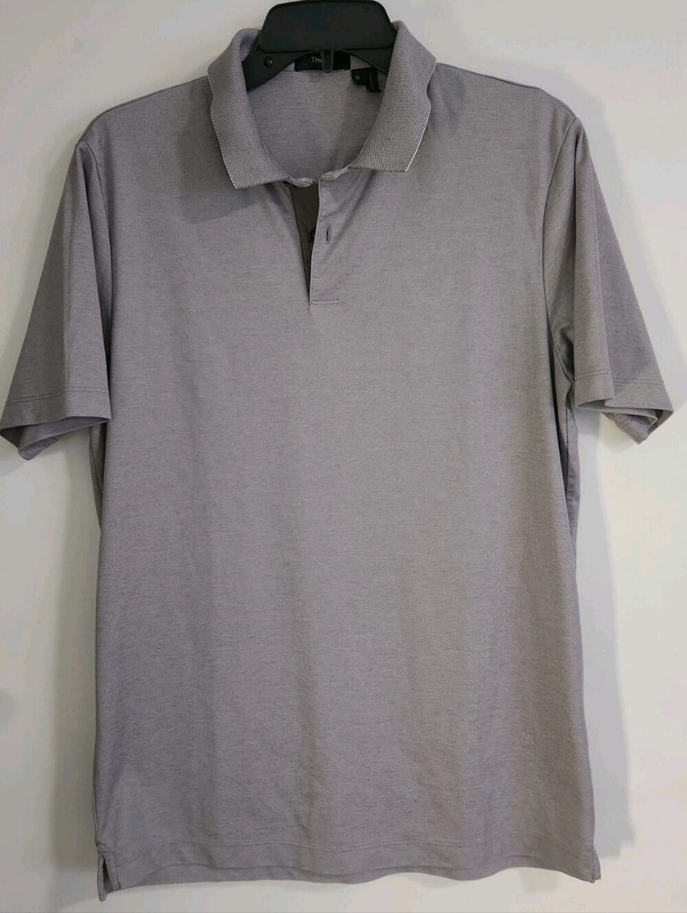 Theory Mens Polo Standard Size M Gray Cotton Blend Business Casual